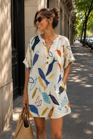 VESTIDO PLAYERO PECES